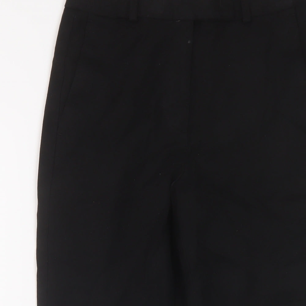 Marks and Spencer Womens Black Viscose Trousers Size 8 L23 in Regular Zip