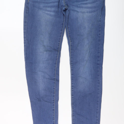 Boohoo Mens Blue Cotton Skinny Jeans Size 32 in L29 in Regular Button