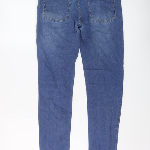 Boohoo Mens Blue Cotton Skinny Jeans Size 32 in L29 in Regular Button