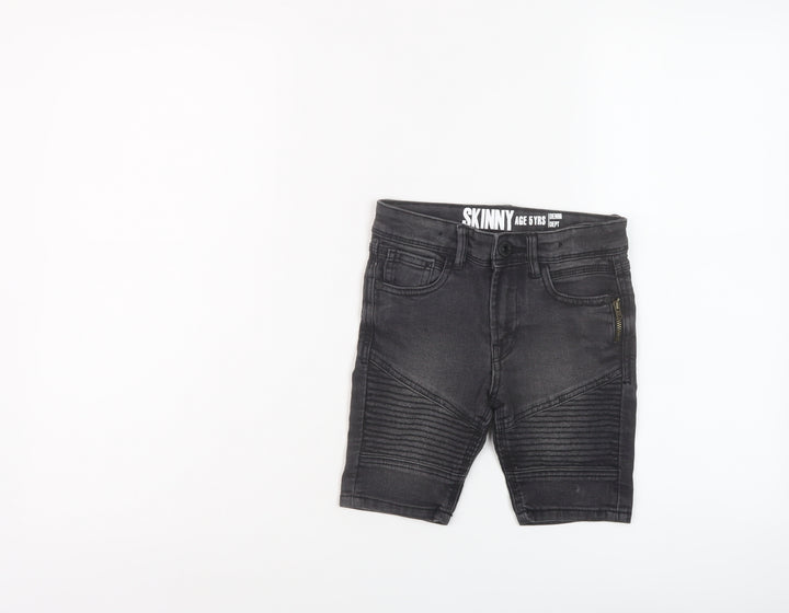 Denim & Co. Boys Green Cotton Bermuda Shorts Size 5 Years Regular Zip