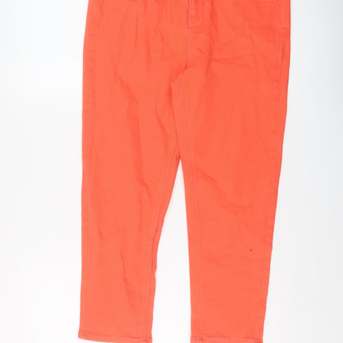 TU Womens Orange Cotton Cropped Jeans Size 14 L23 in Regular Button
