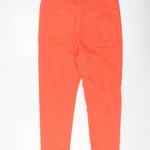 TU Womens Orange Cotton Cropped Jeans Size 14 L23 in Regular Button
