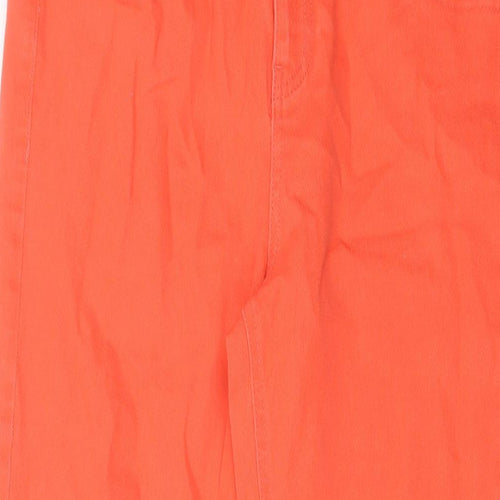 TU Womens Orange Cotton Cropped Jeans Size 14 L23 in Regular Button