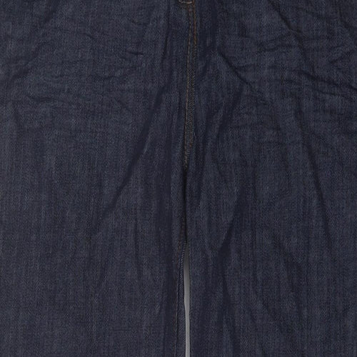 Nexct Womens Blue Cotton Bootcut Jeans Size 14 L30 in Regular Button