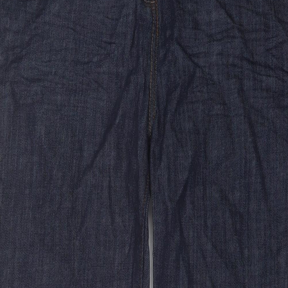Nexct Womens Blue Cotton Bootcut Jeans Size 14 L30 in Regular Button