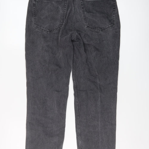 Topshop Womens Grey Cotton Mom Jeans Size 28 in L24 in Regular Button
