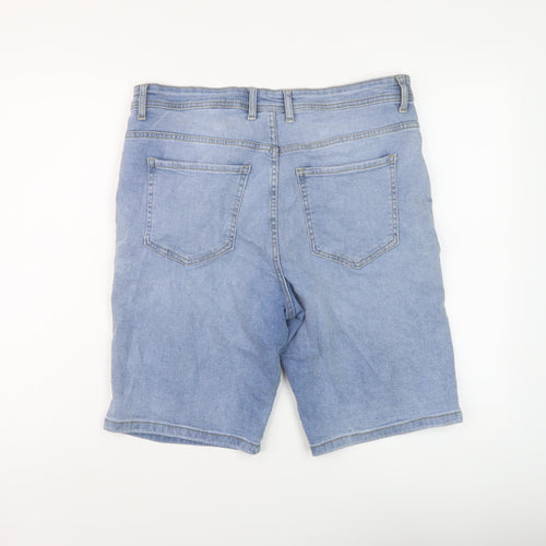 Denim & Co. Mens Blue Cotton Bermuda Shorts Size 34 in L10 in Regular Button