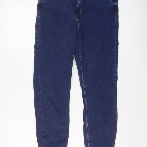 ASOS Womens Blue Cotton Skinny Jeans Size 32 in L25 in Regular Button