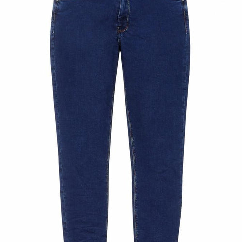 ASOS Womens Blue Cotton Skinny Jeans Size 32 in L25 in Regular Button