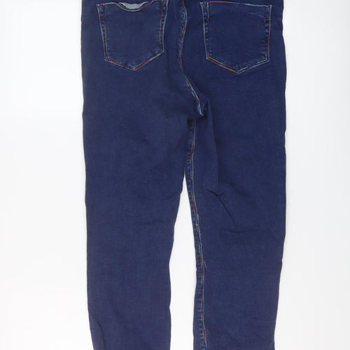 ASOS Womens Blue Cotton Skinny Jeans Size 32 in L25 in Regular Button