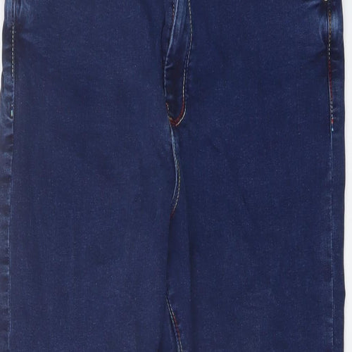 ASOS Womens Blue Cotton Skinny Jeans Size 32 in L25 in Regular Button