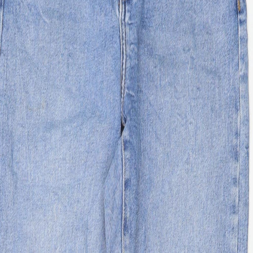 New Look Womens Blue Cotton Mom Jeans Size 10 L28 in Regular Button