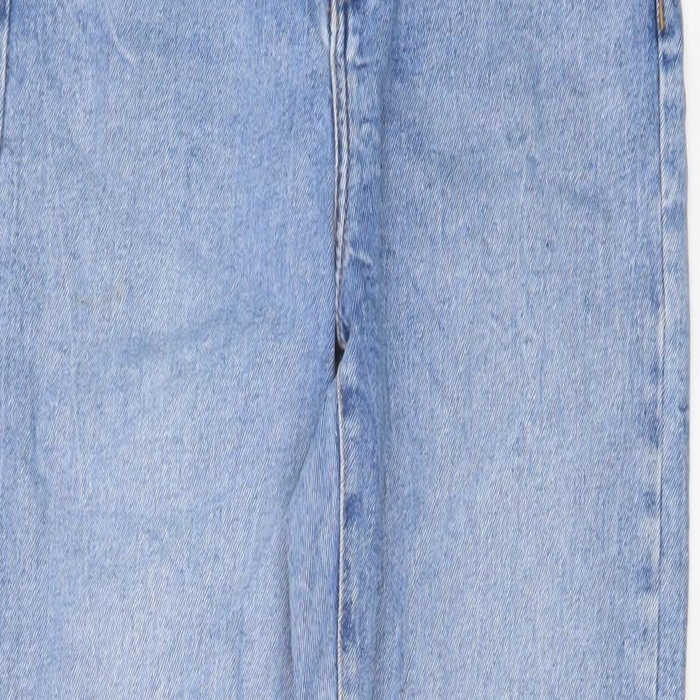 New Look Womens Blue Cotton Mom Jeans Size 10 L28 in Regular Button
