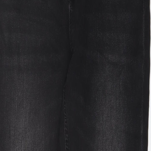 Marks and Spencer Boys Grey Cotton Straight Jeans Size 15-16 Years Regular Button