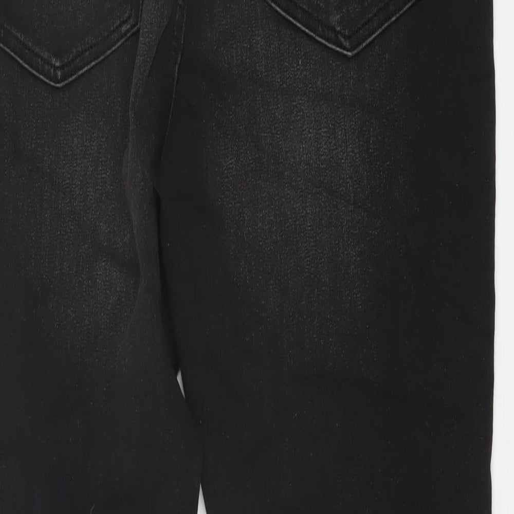 Marks and Spencer Boys Grey Cotton Straight Jeans Size 15-16 Years Regular Button