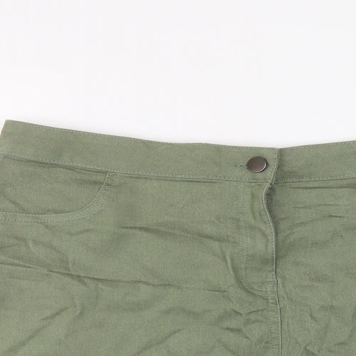 Matalan Womens Green Cotton Hot Pants Shorts Size 18 L3 in Regular Button