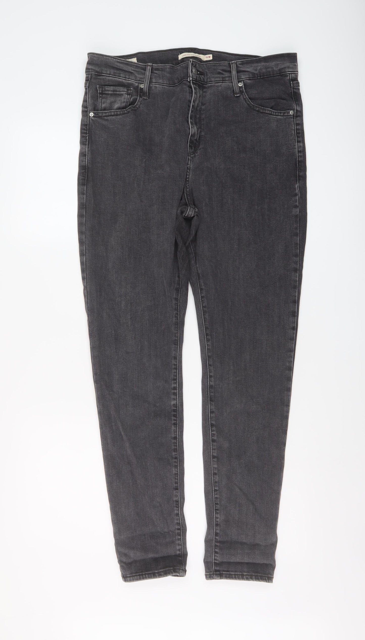 Levi's Womens Grey Cotton Skinny Jeans Size 16 L30 in Regular Button