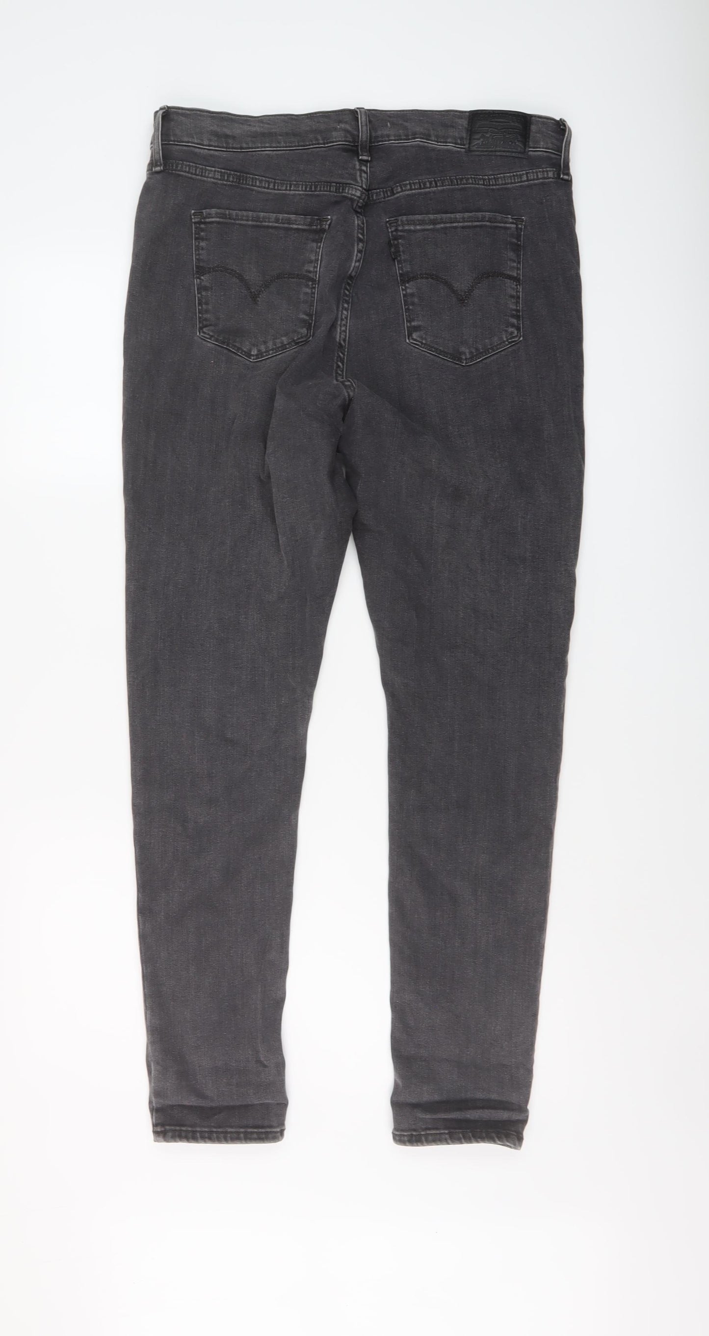 Levi's Womens Grey Cotton Skinny Jeans Size 16 L30 in Regular Button