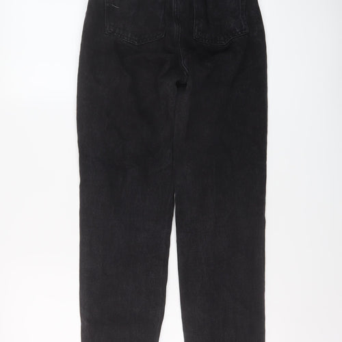 New Look Womens Grey Cotton Mom Jeans Size 6 L29 in Regular Button