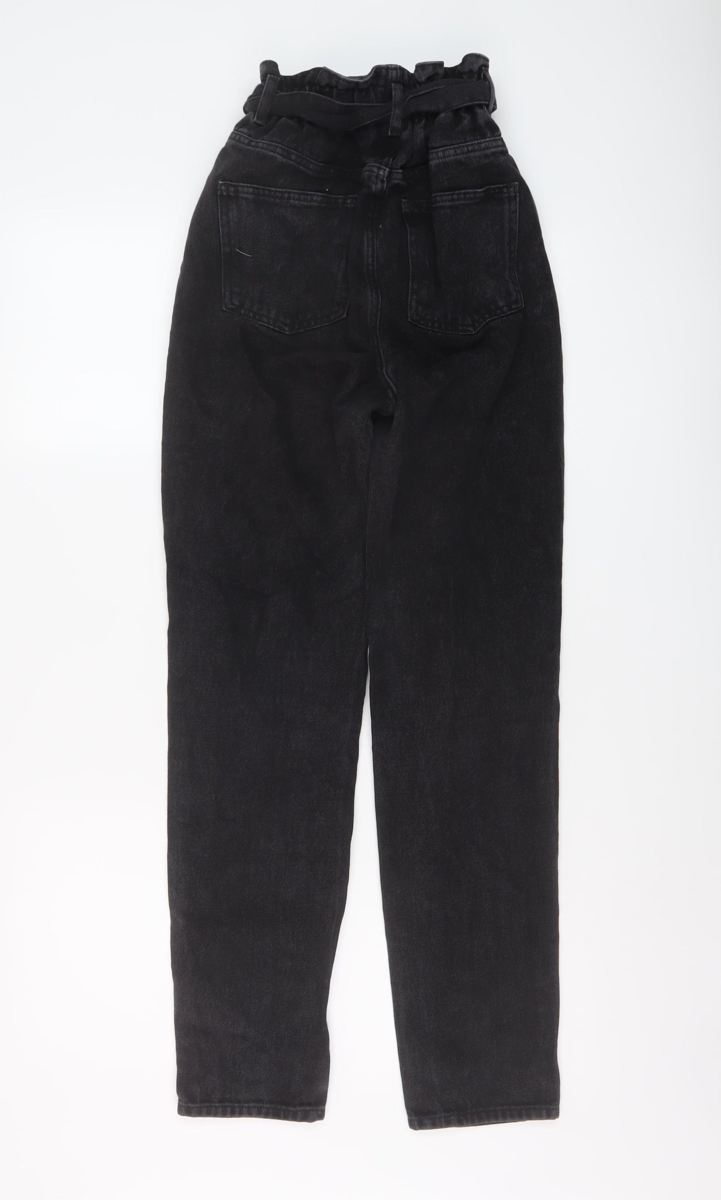 New Look Womens Grey Cotton Mom Jeans Size 6 L29 in Regular Button