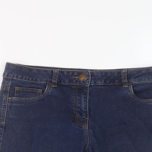 George Womens Blue Cotton Bermuda Shorts Size 10 L11 in Regular Button