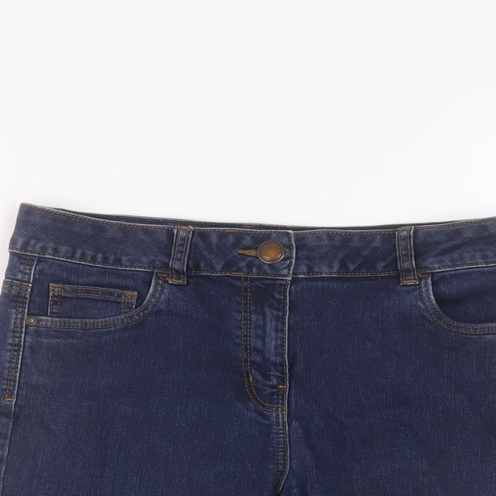 George Womens Blue Cotton Bermuda Shorts Size 10 L11 in Regular Button
