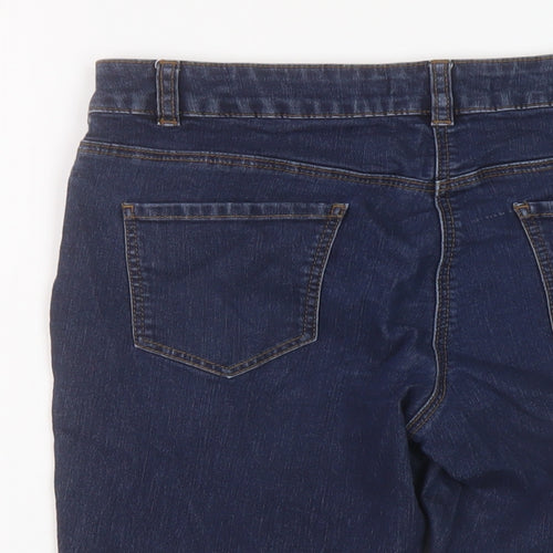 George Womens Blue Cotton Bermuda Shorts Size 10 L11 in Regular Button