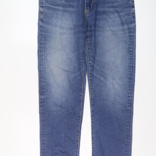 Kenvelo Womens Black Cotton Straight Jeans Size 32 in L32 in Slim Button