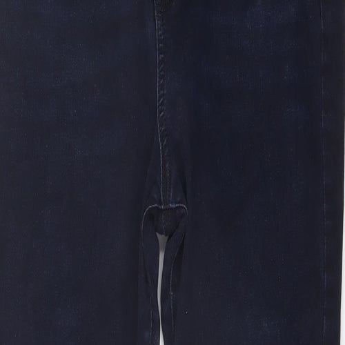 Marks and Spencer Womens Blue Cotton Skinny Jeans Size 16 L29 in Regular Button