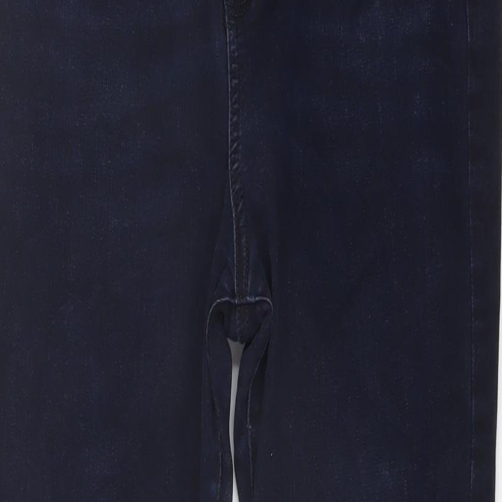 Marks and Spencer Womens Blue Cotton Skinny Jeans Size 16 L29 in Regular Button