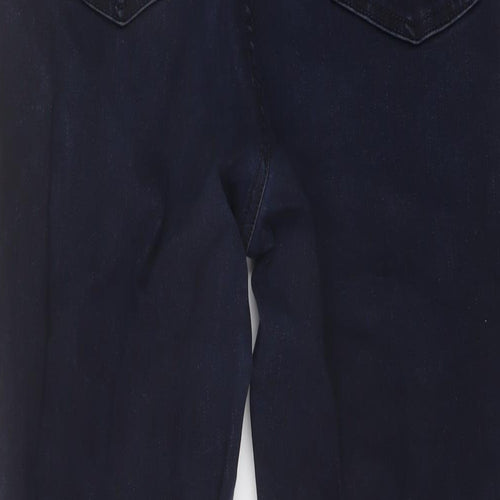 Marks and Spencer Womens Blue Cotton Skinny Jeans Size 16 L29 in Regular Button