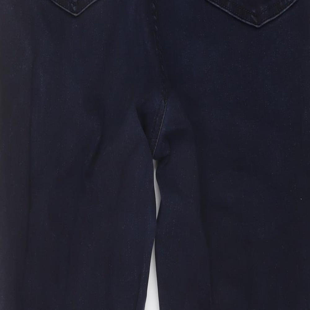 Marks and Spencer Womens Blue Cotton Skinny Jeans Size 16 L29 in Regular Button