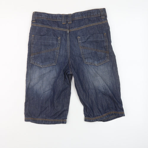 F&F Boys Blue Cotton Cargo Shorts Size 12-13 Years Regular Zip