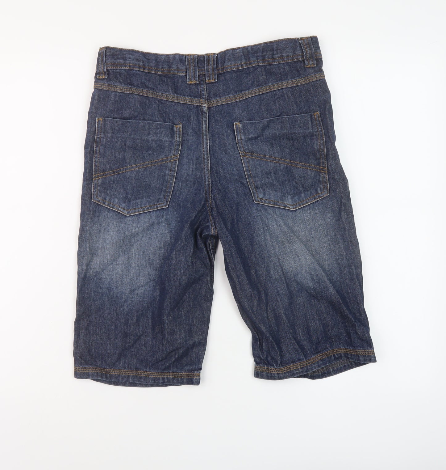 F&F Boys Blue Cotton Cargo Shorts Size 12-13 Years Regular Zip