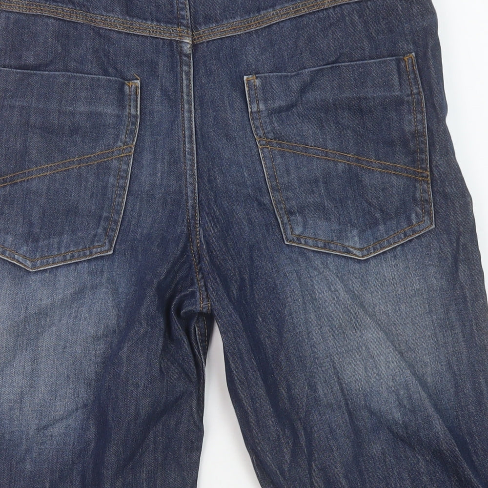 F&F Boys Blue Cotton Cargo Shorts Size 12-13 Years Regular Zip