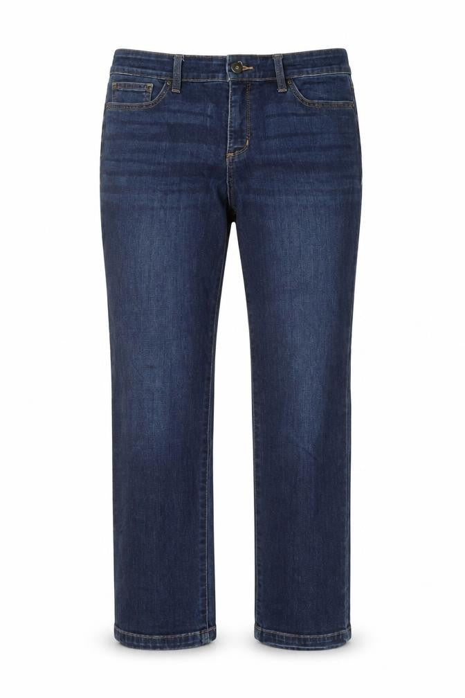 John's Bay Womens Blue Cotton Straight Jeans Size 10 L27 in Regular Button