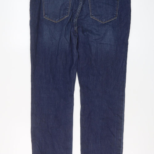 John's Bay Womens Blue Cotton Straight Jeans Size 10 L27 in Regular Button