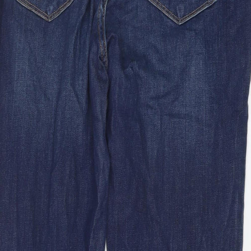 John's Bay Womens Blue Cotton Straight Jeans Size 10 L27 in Regular Button