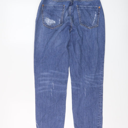 River Island Womens Blue Cotton Straight Jeans Size 12 L26 in Regular Button