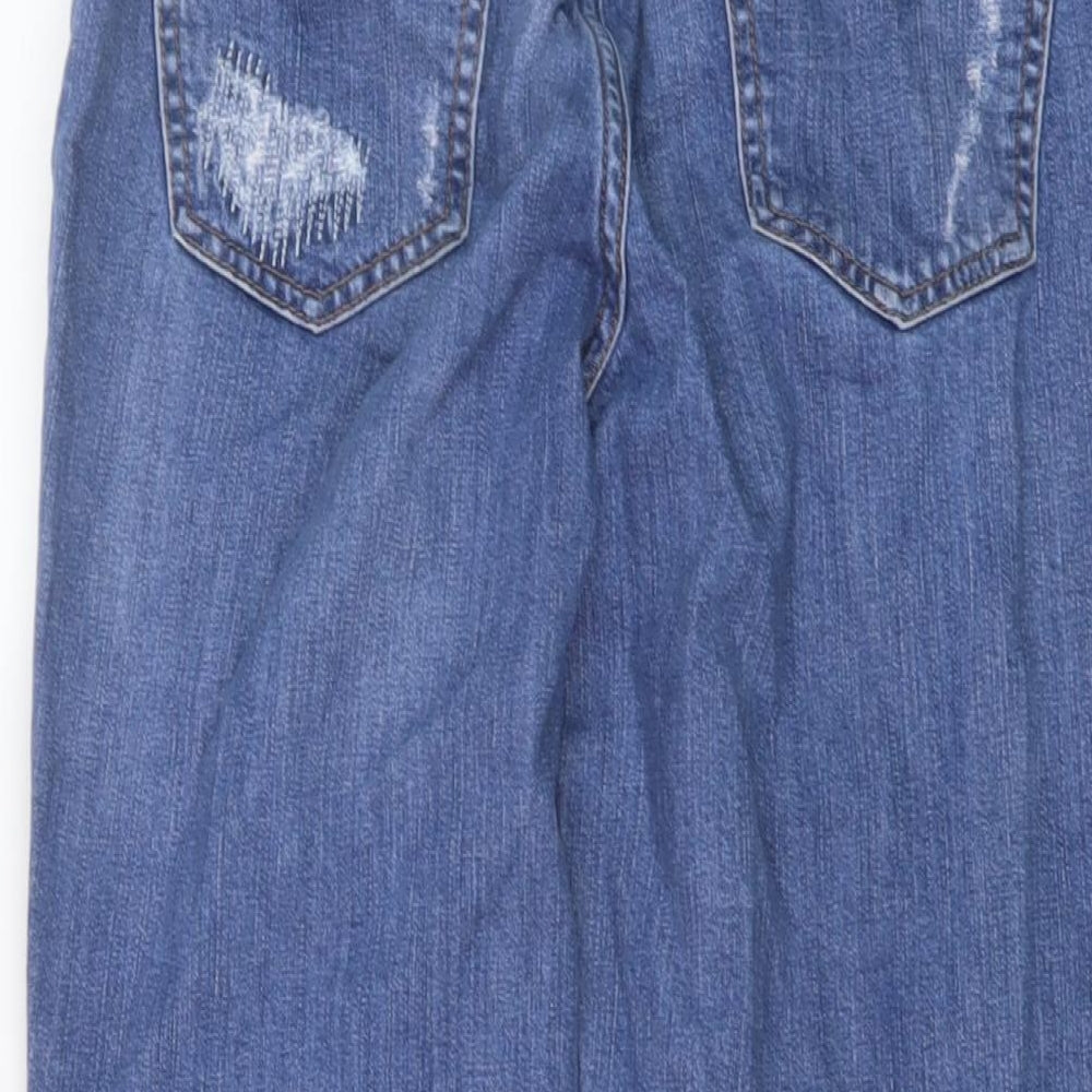 River Island Womens Blue Cotton Straight Jeans Size 12 L26 in Regular Button