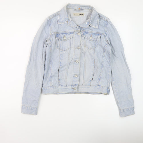 Topshop Womens Blue Jacket Size 8 Button