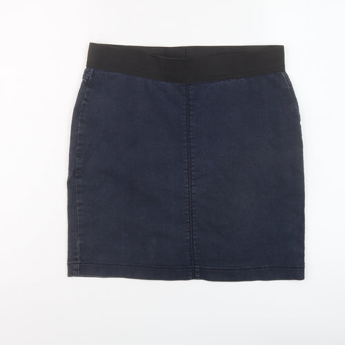 Marks and Spencer Womens Black Cotton A-Line Skirt Size 10