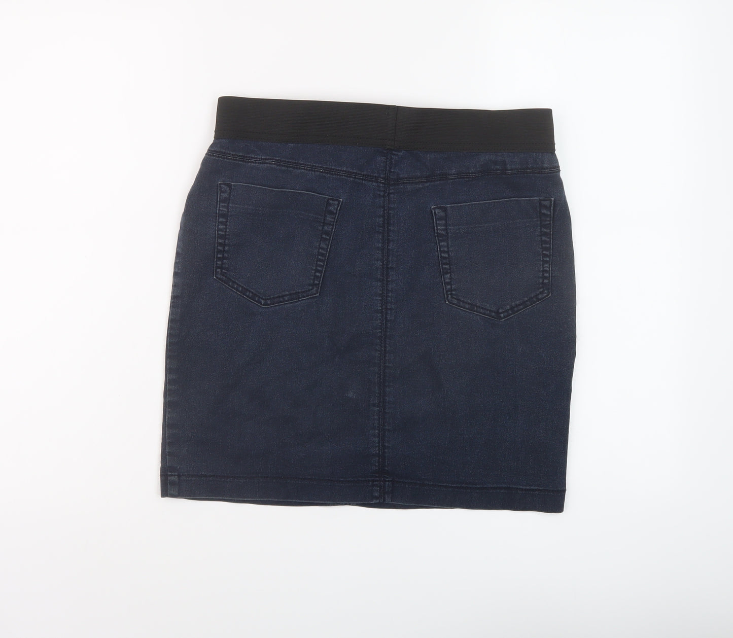 Marks and Spencer Womens Black Cotton A-Line Skirt Size 10