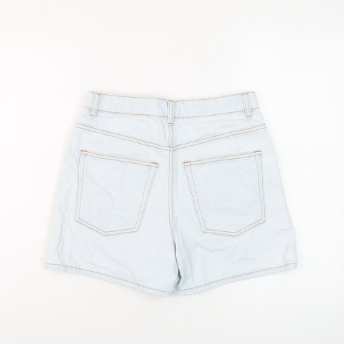 Arket Womens Blue Cotton Mom Shorts Size 28 in L5 in Regular Button