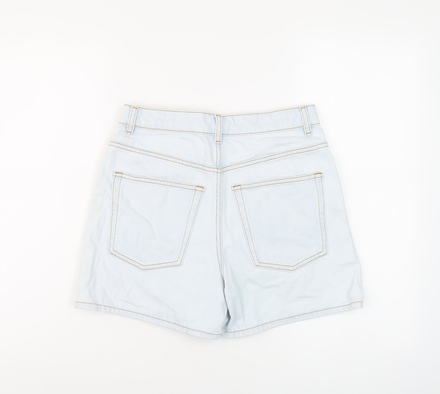 Arket Womens Blue Cotton Mom Shorts Size 28 in L5 in Regular Button