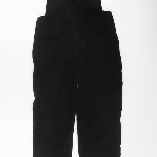Fat Facve Womens Black Cotton Dungaree One-Piece Size 6 Buckle
