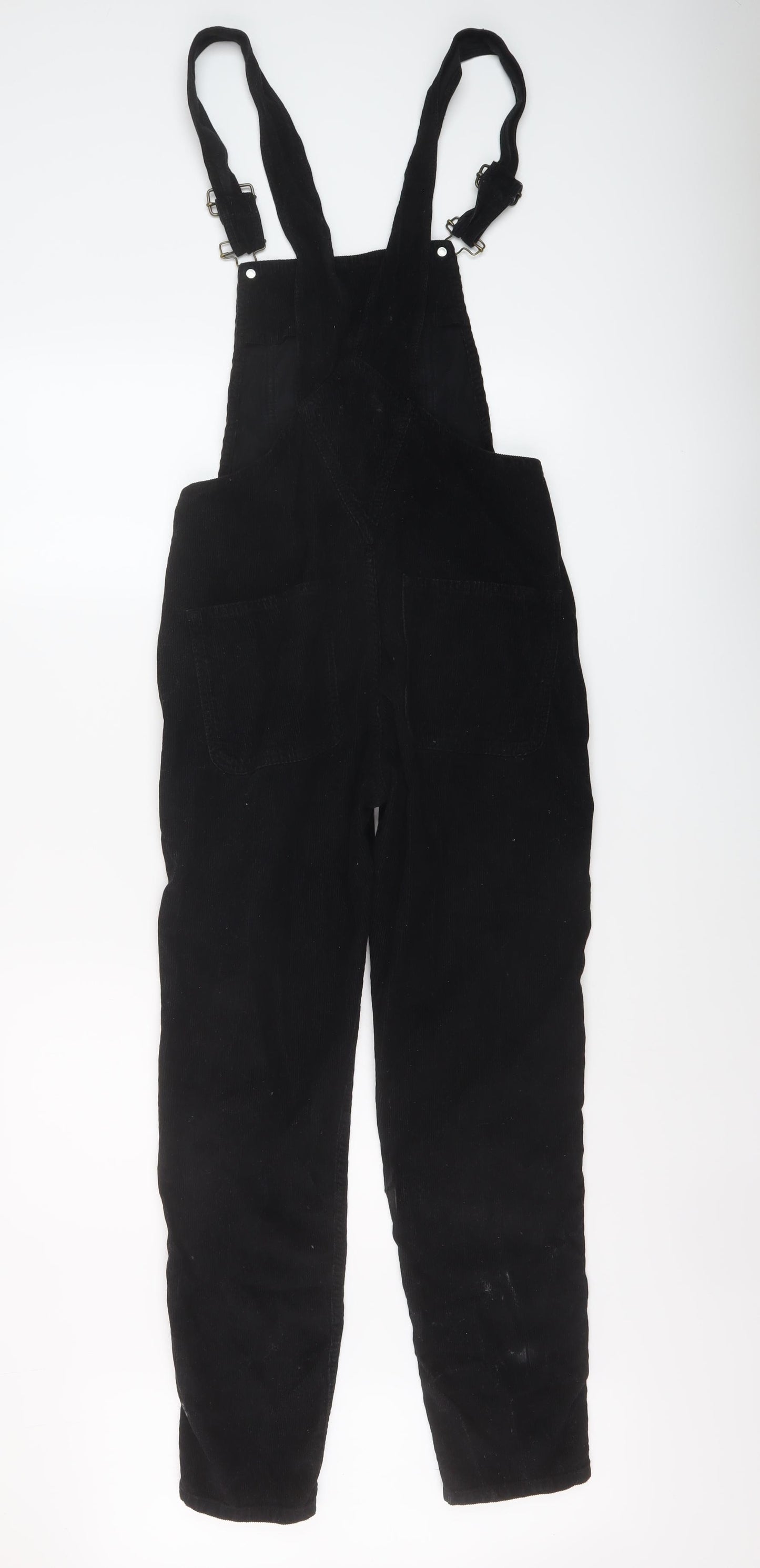 Fat Facve Womens Black Cotton Dungaree One-Piece Size 6 Buckle