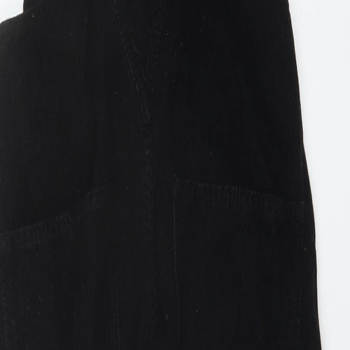 Fat Facve Womens Black Cotton Dungaree One-Piece Size 6 Buckle