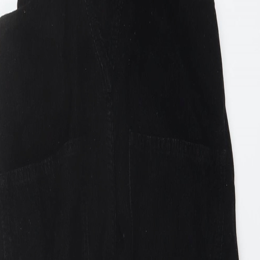 Fat Facve Womens Black Cotton Dungaree One-Piece Size 6 Buckle