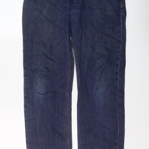 ASOS Mens Blue Cotton Straight Jeans Size 31 in L30 in Regular Button